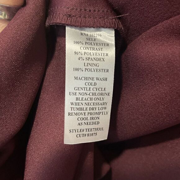 CONNECTED APPAREL Womens Burgundy Flora Cape Below The Knee Shift Dress Plus 20W - Picture 5 of 13